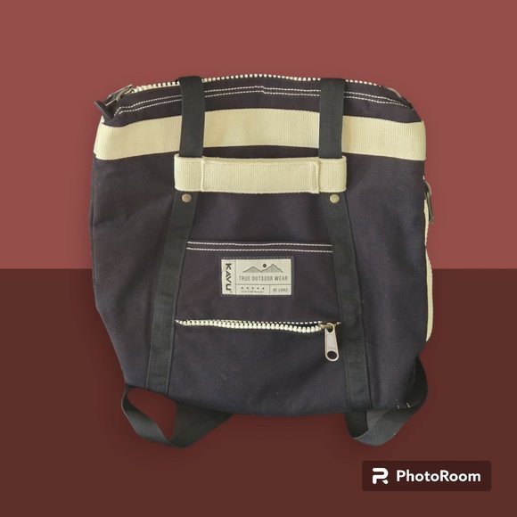 Kavu Bag Convertible Backpack & Shoulder Blk Zip Close Top Side & Outside Pocket - Picture 1 of 7
